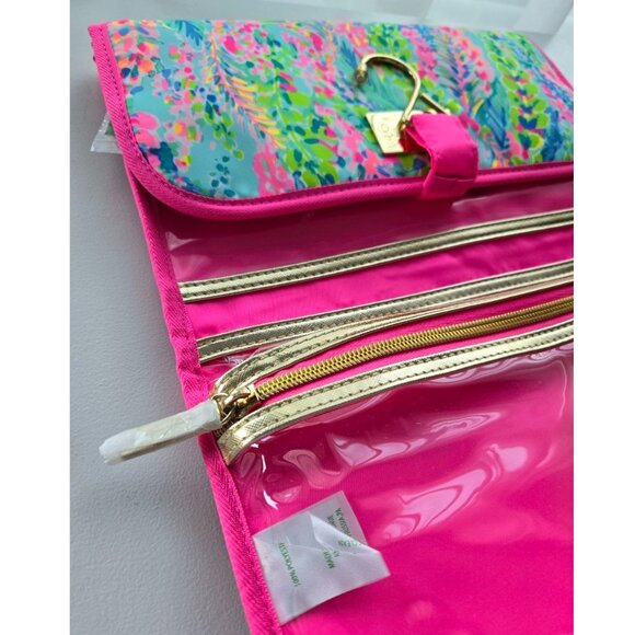 Lilly Pulitzer "Catch the Wave" Luggage Travel Bag Cosmetic Makeup Case - Picture 5 of 11